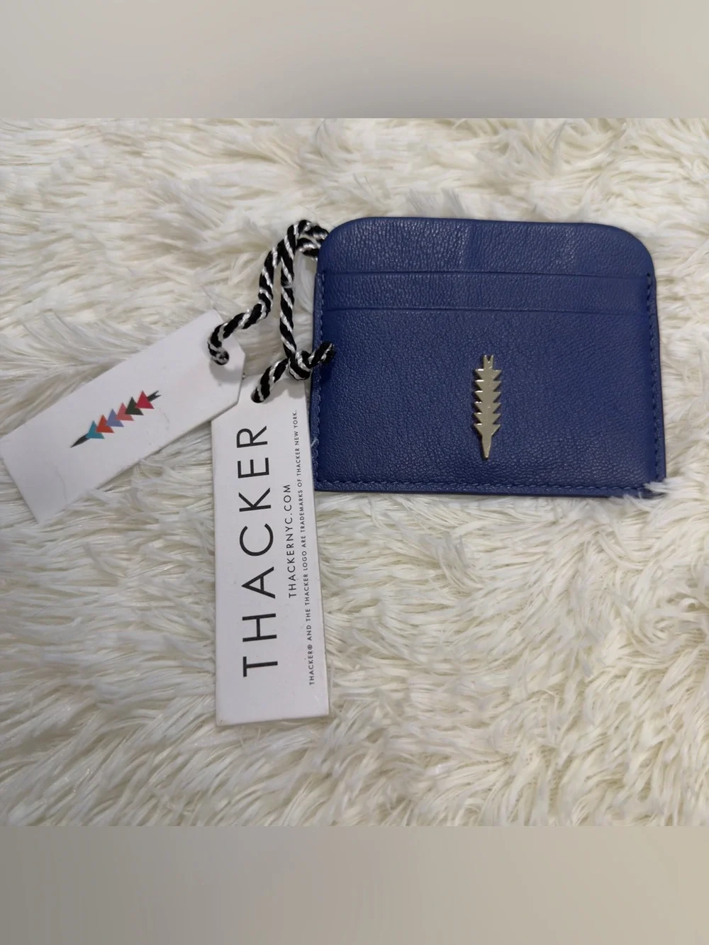 Thacker Navy Leather Card & Key Holder